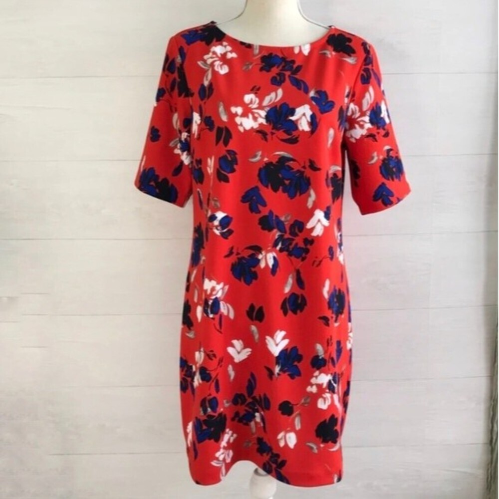 Banana Republic NWT Size 14 orange sheath‎ dress floral print